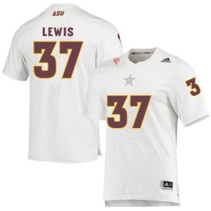Men Conner Lewis White Arizona State University #37 Jersey 705495-279