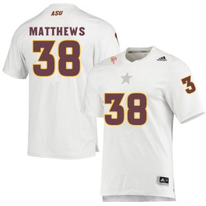 Men Damon Matthews White Sun Devils #38 Jersey 848120-492