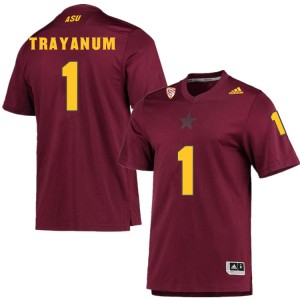 Men DeaMonte Trayanum Maroon Sun Devils #1 Jersey 715672-688