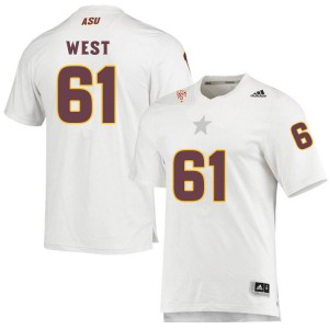 Men Dohnovan West White Arizona State Sun Devils #61 Jersey 346254-997
