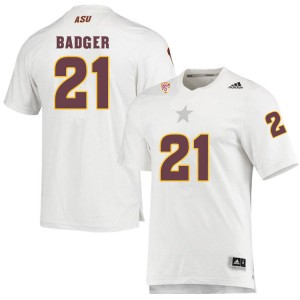 Men Elijhah Badger White Arizona State University #21 Jersey 913915-836