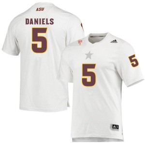 Men Jayden Daniels White Arizona State Sun Devils #5 Jersey 634002-303