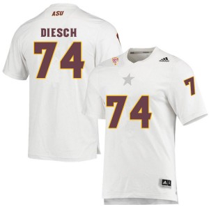 Men Kellen Diesch White Arizona State #74 Jersey 888439-872