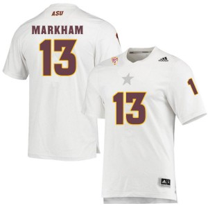 Men Keon Markham White Arizona State University #13 Jersey 168421-273