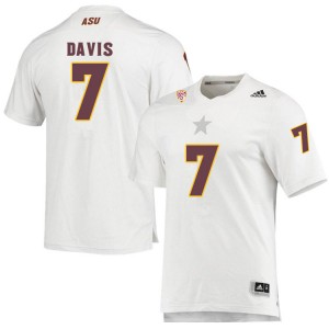 Men Timarcus Davis White Arizona State University #7 Jersey 638396-609