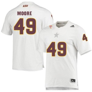 Men Travez Moore White Arizona State #49 Jersey 200007-258