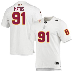Men Michael Matus White Arizona State University #91 Jersey 683171-495