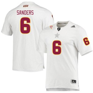 Men Giovanni Sanders White Arizona State #6 Jersey 115353-398