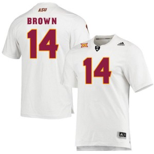 Men Kyson Brown White Arizona State Sun Devils #14 Jersey 246285-791
