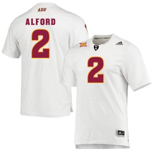 Men Xavion Alford White Arizona State University #2 Jersey 685037-909