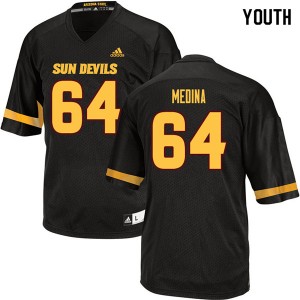 Youth Eddie Medina Black Arizona State University #64 Jersey 405319-410