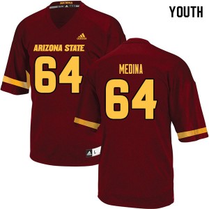 Youth Eddie Medina Maroon Sun Devils #64 Jersey 252743-659