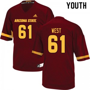 Youth Dohnovan West Maroon Arizona State Sun Devils #61 Jersey 921865-723