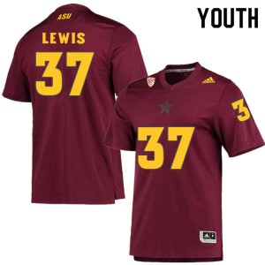 Youth Conner Lewis Maroon Arizona State University #37 Jersey 999908-135