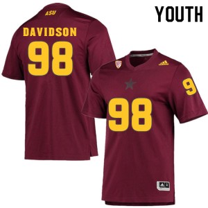 Youth D.J. Davidson Maroon Arizona State Sun Devils #98 Jersey 238938-738