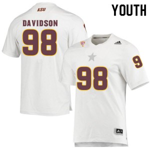 Youth D.J. Davidson White Arizona State Sun Devils #98 Jersey 146694-837