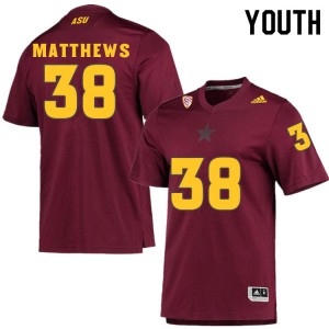 Youth Damon Matthews Maroon Sun Devils #38 Jersey 577262-186