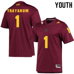 Youth DeaMonte Trayanum Maroon Sun Devils #1 Jersey 873594-245