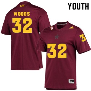 Youth Ed Woods Maroon Arizona State #32 Jersey 435959-415