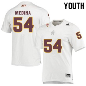 Youth Eddie Medina White Arizona State Sun Devils #54 Jersey 301157-624