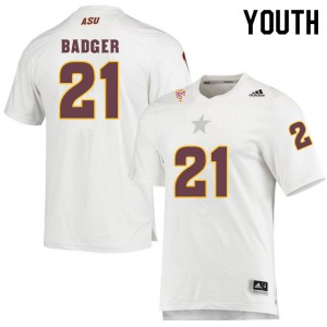 Youth Elijhah Badger White Arizona State Sun Devils #21 Jersey 846445-416