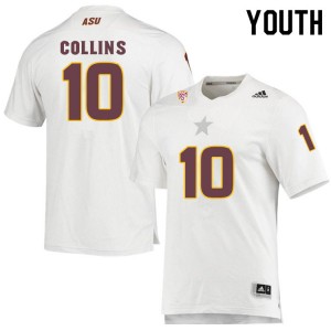 Youth Finn Collins White Arizona State #10 Jersey 302386-239