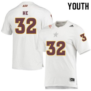 Youth Jackson He White Arizona State University #32 Jersey 508230-169