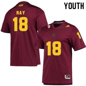 Youth Jake Ray Maroon Arizona State University #18 Jersey 450774-463