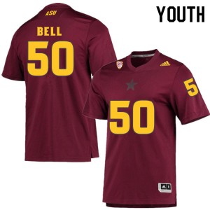 Youth Jarrett Bell Maroon Sun Devils #50 Jersey 939392-599