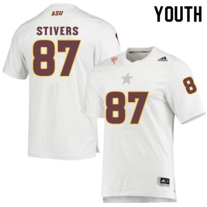 Youth John Stivers White Arizona State Sun Devils #87 Jersey 372331-915