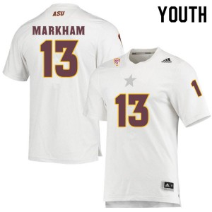 Youth Keon Markham White Arizona State Sun Devils #13 Jersey 213625-783