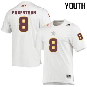 Youth Merlin Robertson White Arizona State Sun Devils #8 Jersey 179113-999