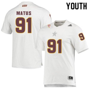 Youth Michael Matus White Arizona State Sun Devils #91 Jersey 320221-854