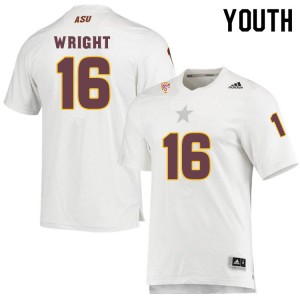 Youth Stephon Wright White Arizona State Sun Devils #16 Jersey 833092-357