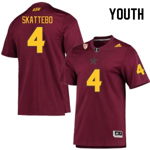 Youth Cameron Skattebo Maroon Arizona State #4 Jersey 368454-602