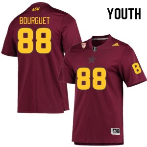 Youth Coben Bourguet Maroon Sun Devils #88 Jersey 652558-330