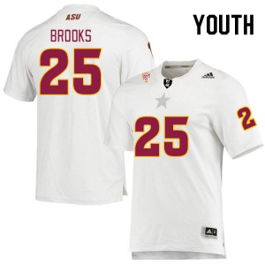 Youth DeCarlos Brooks White Arizona State Sun Devils #25 Jersey 301534-164