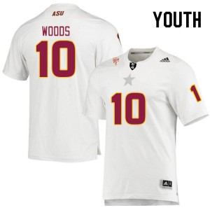 Youth Ed Woods White Arizona State University #10 Jersey 164900-970