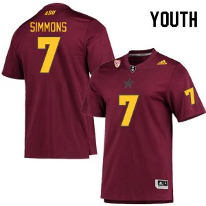 Youth Shamari Simmons Maroon Arizona State University #7 Jersey 384031-873