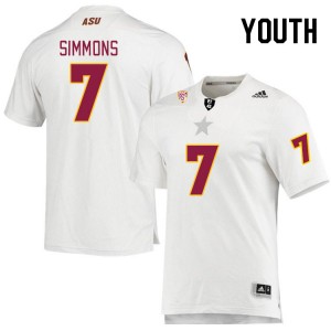 Youth Shamari Simmons White Arizona State Sun Devils #7 Jersey 734035-952