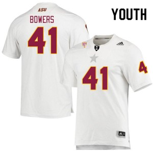 Youth Zach Bowers White Arizona State University #41 Jersey 356316-734