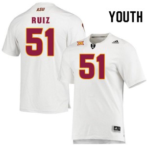Youth Anthony Ruiz White Arizona State Sun Devils #51 Jersey 446158-255