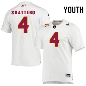 Youth Cam Skattebo White Arizona State Sun Devils #4 Jersey 572154-132