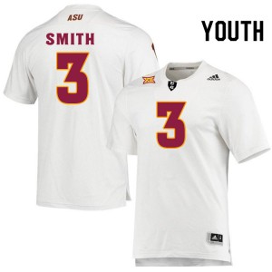Youth Clayton Smith White Arizona State Sun Devils #3 Jersey 282673-920