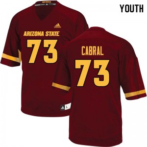 Youth Cohl Cabral Maroon Arizona State #73 Jersey 458954-528