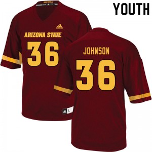 Youth Demarcus Johnson Maroon Arizona State #36 Jersey 593001-481