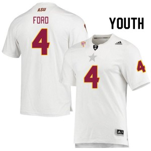 Youth Demetries Ford White Sun Devils #4 Jersey 389301-613