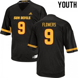 Youth Demetrious Flowers Black Arizona State University #9 Jersey 452516-183
