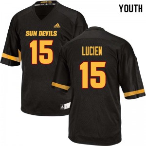Youth Devin Lucien Black Arizona State #15 Jersey 145546-649