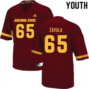 Youth Donato Zavala Maroon Sun Devils #65 Jersey 661687-386